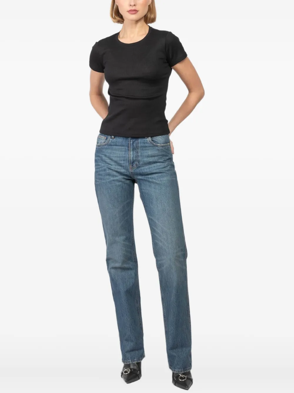 Aya Muse T-shirt met ronde hals Zwart