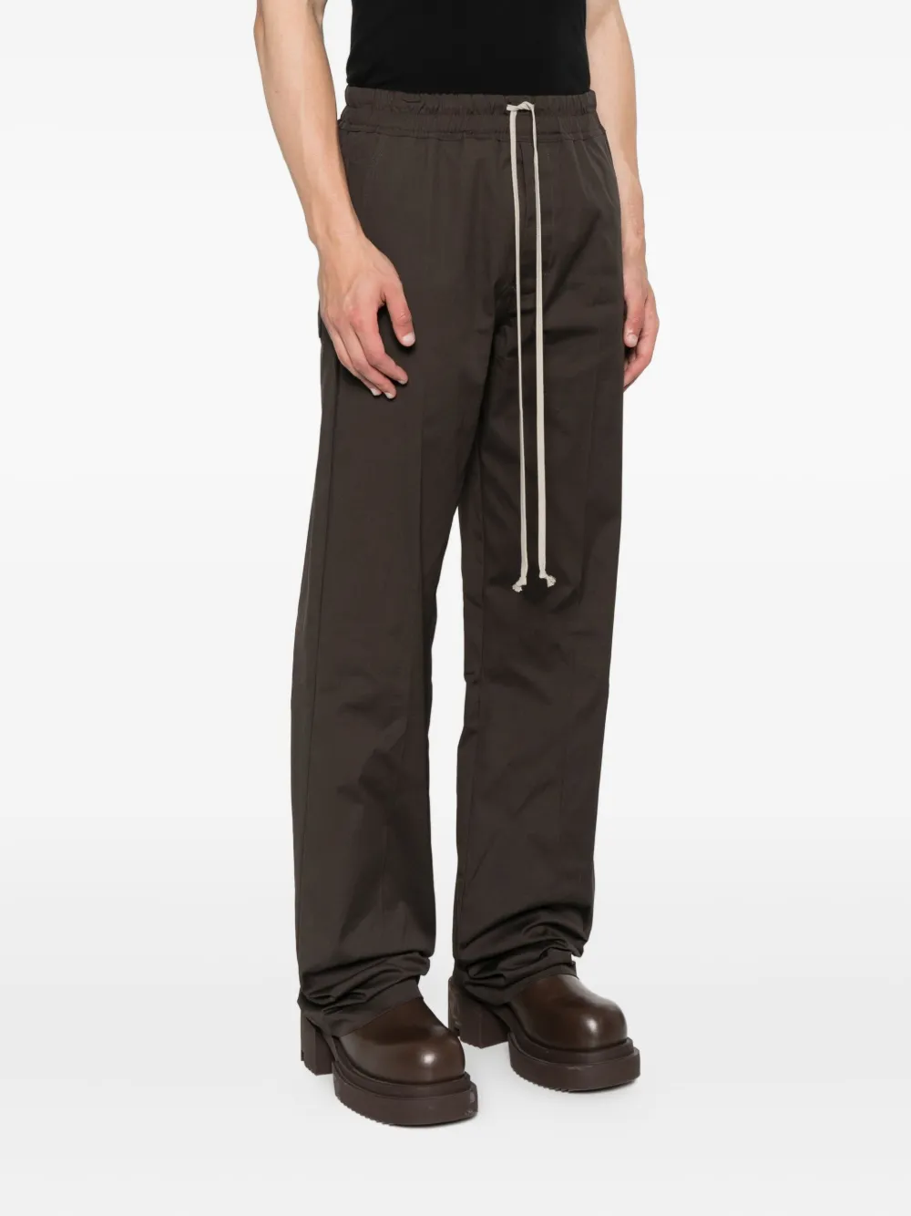 Rick Owens Broek met trekkoord en manchetten Bruin