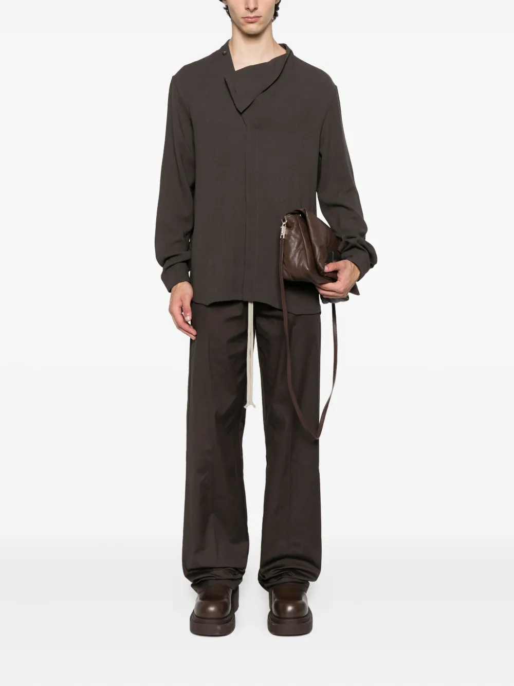 Rick Owens Broek met trekkoord en manchetten Bruin