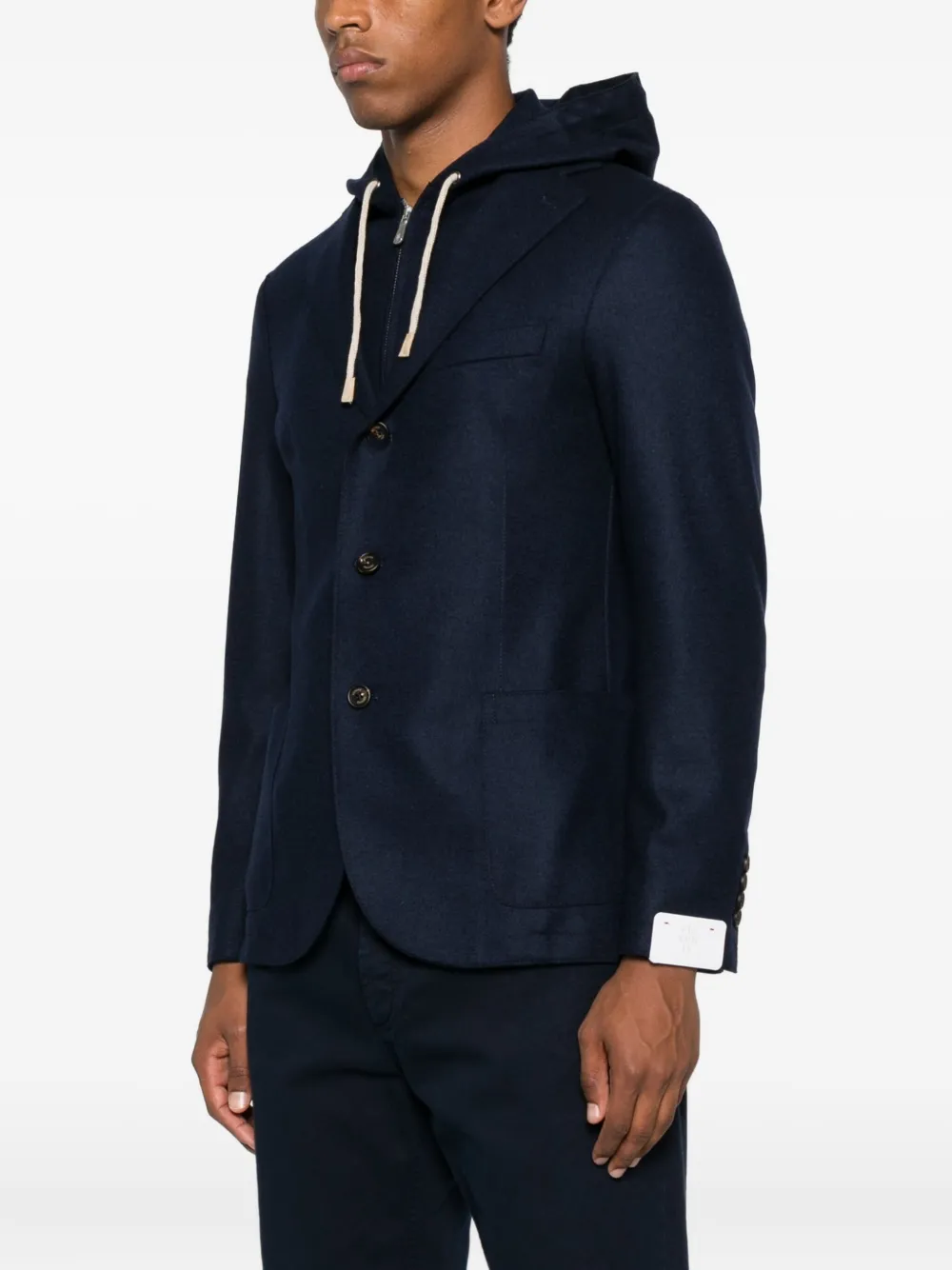 Eleventy hooded two-button blazer Blauw