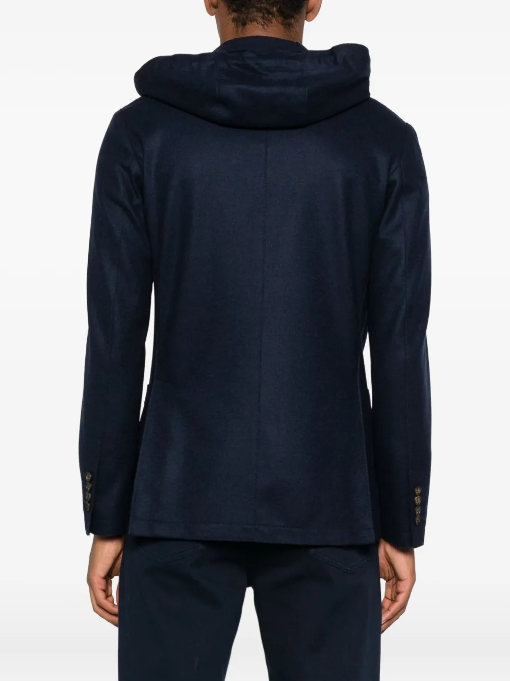 Eleventy hooded two-button blazer Blauw