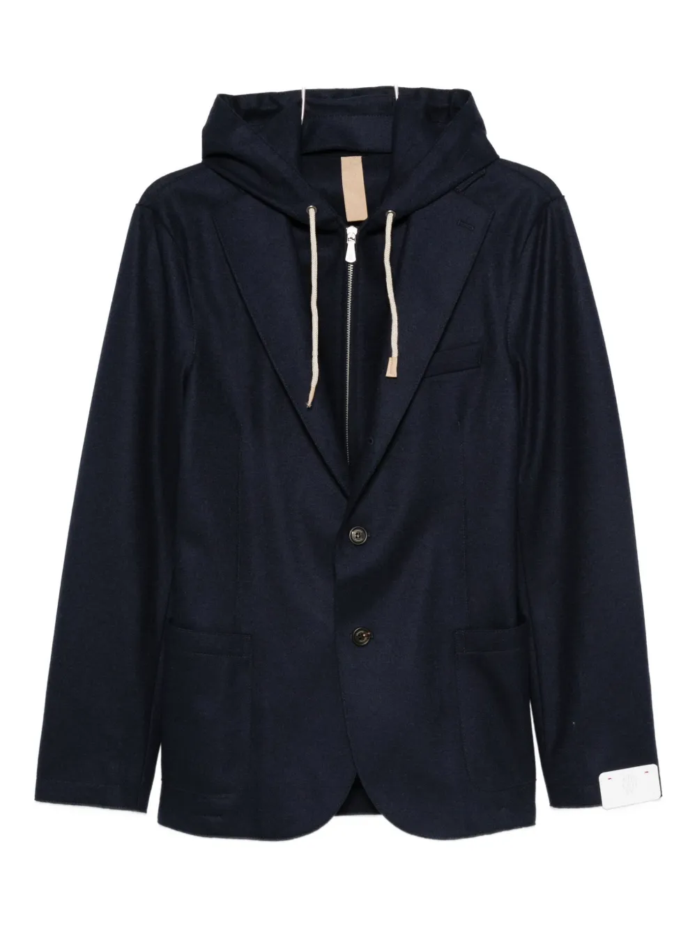 Eleventy hooded two-button blazer Blauw