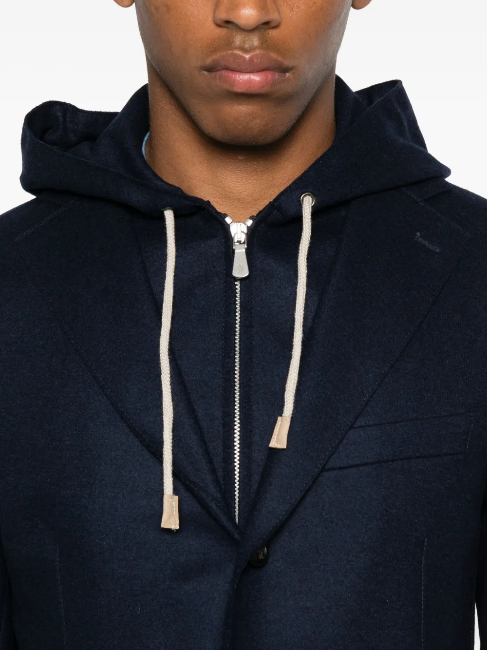 Eleventy hooded two-button blazer Blauw