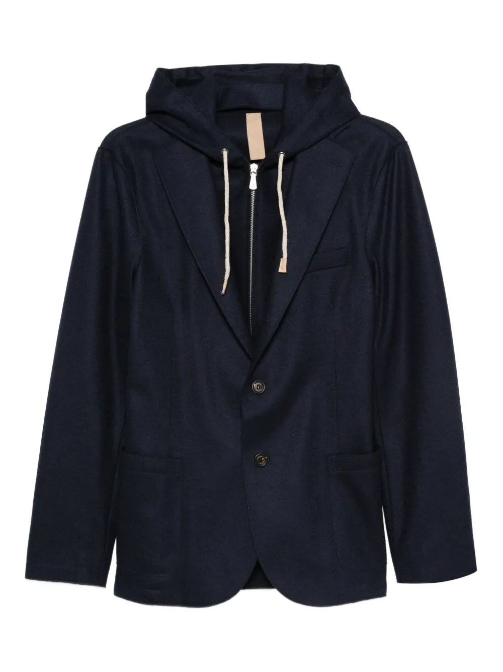 Eleventy hooded two-button blazer Blauw