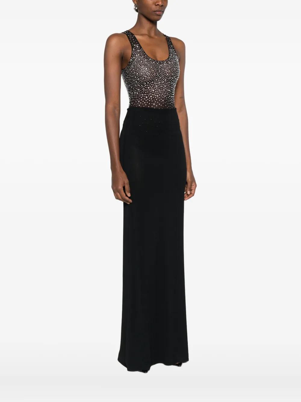 Alex Perry Embellished Bodysuit In Black