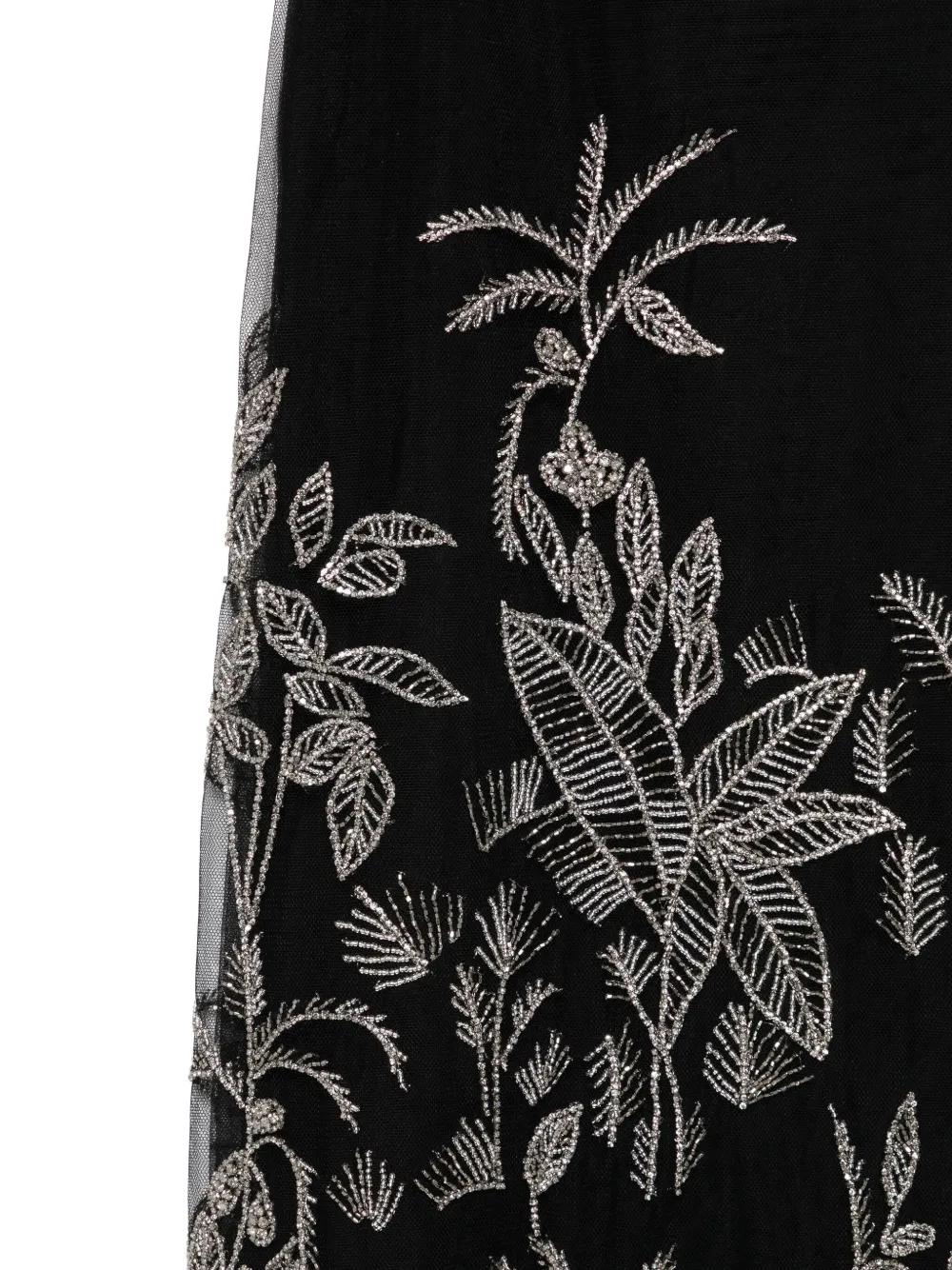 Costarellos Leyla Beaded Tulle Midi Skirt In Black