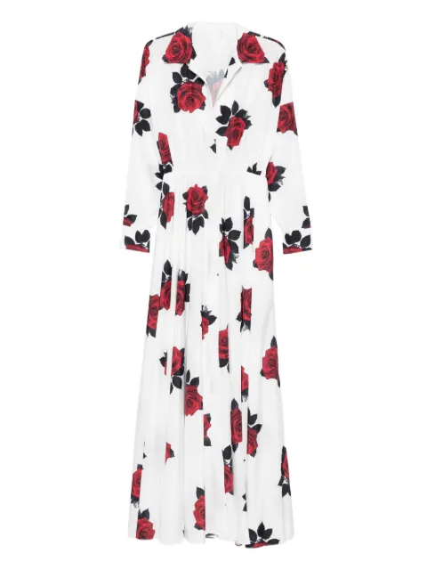 Norma Kamali rose-print maxi dress