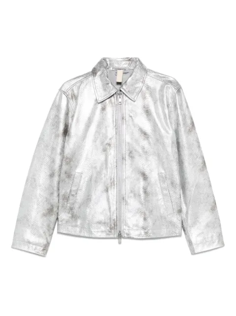 Sunflower snakeskin-effect zip-front jacket