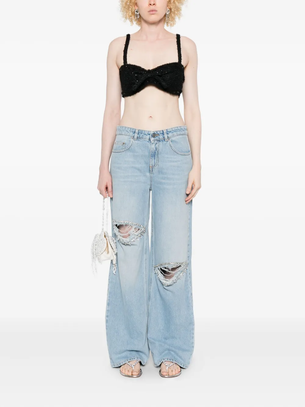 AREA Jeans verfraaid met kristallen - Blauw