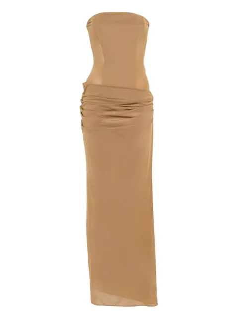 Alex Perry strapless draped maxi dress