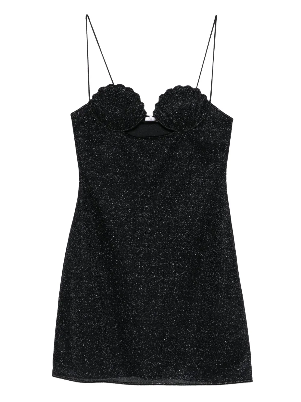 Oséree shell-detail glitter-embellished dress Zwart