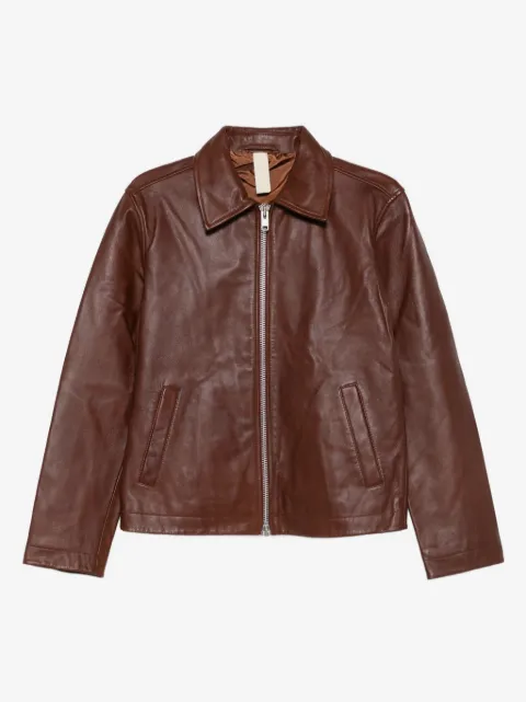 Sunflower zip-up leather jacket