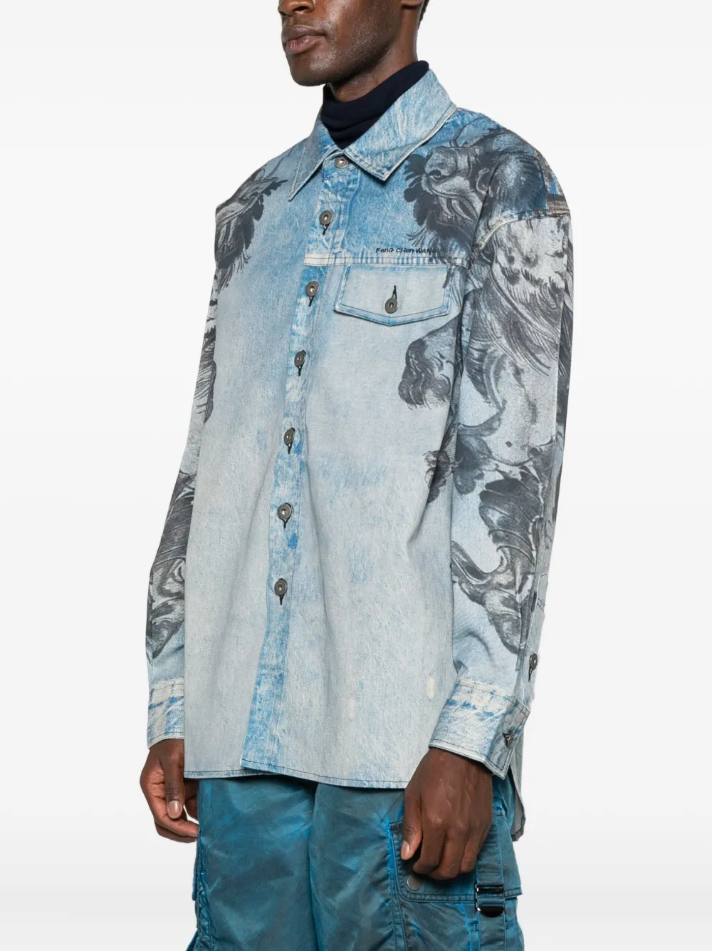 Feng Chen Wang Graphic Pocketed Shirt In Multi
