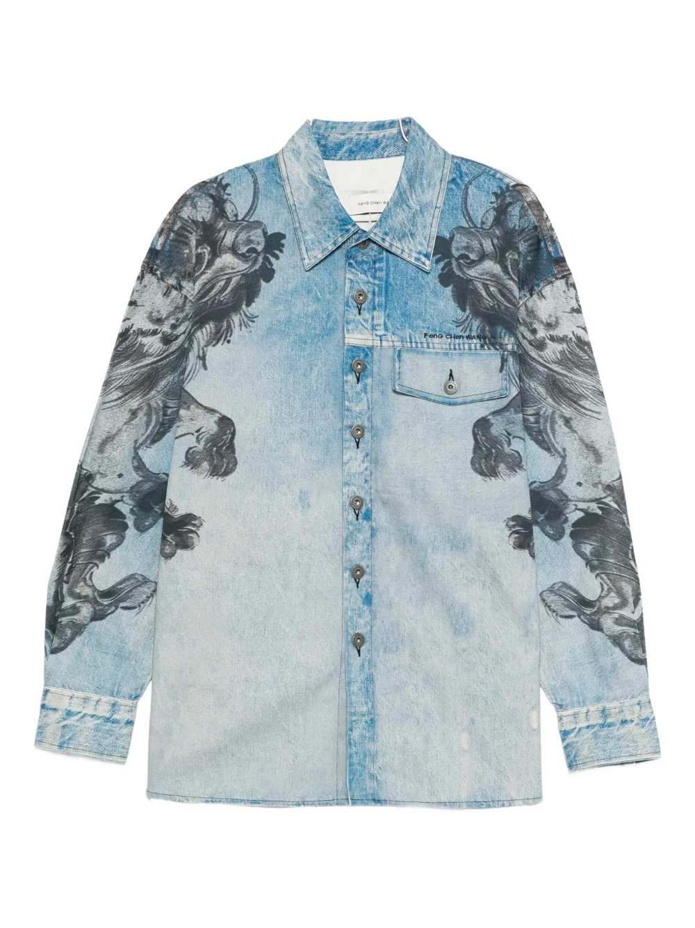 Feng Chen Wang Graphic Pocketed Shirt In Multi