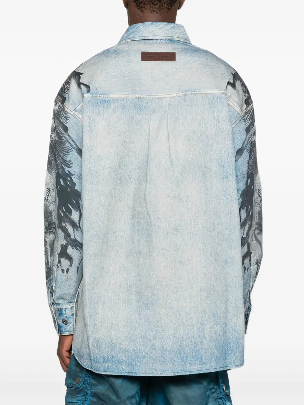 Feng Chen Wang Overhemd met grafische zak Blauw