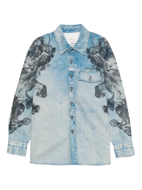 Feng Chen Wang graphic pocketed shirt