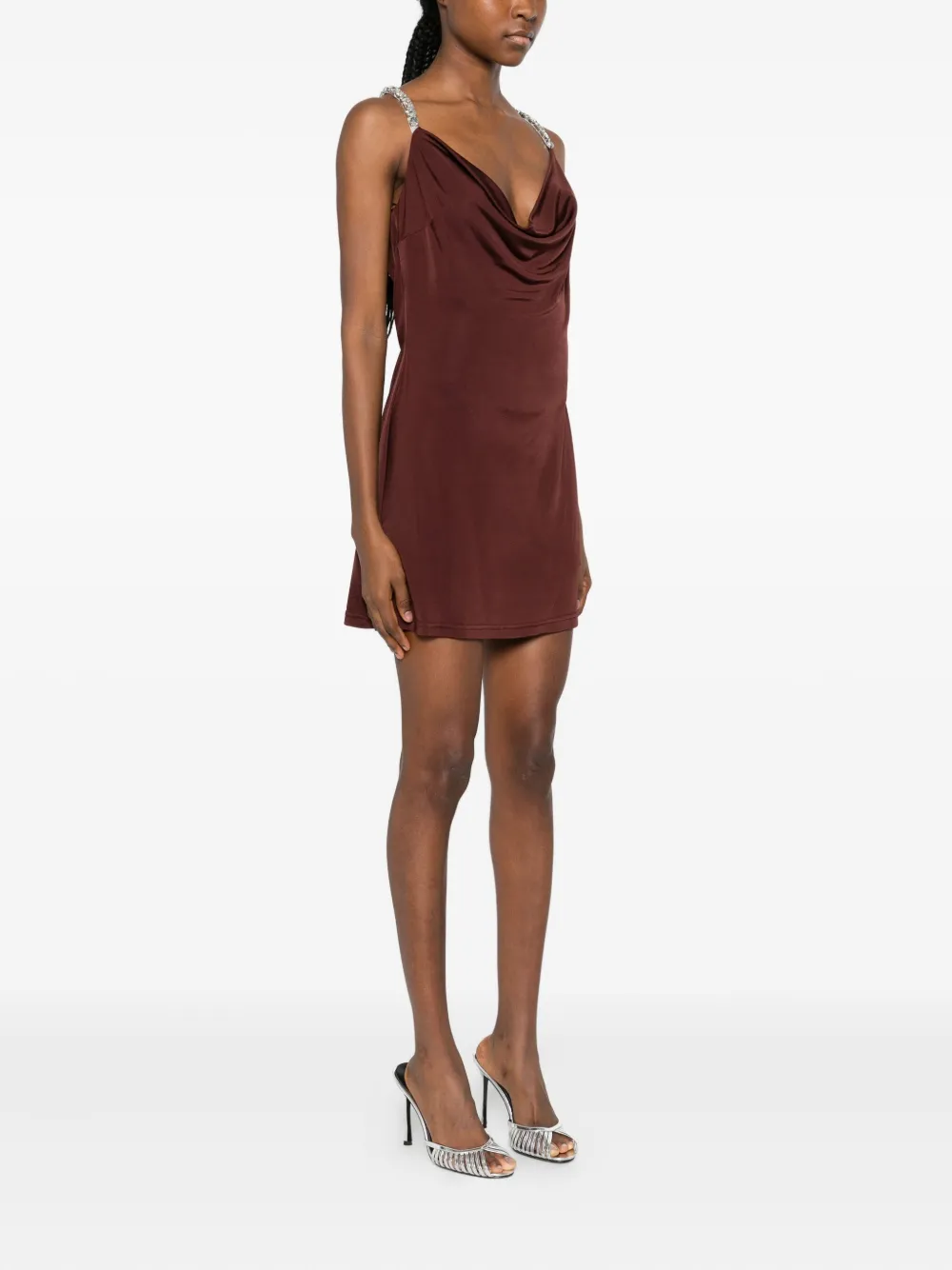 David Koma Mini-jurk verfraaid met kristallen Rood