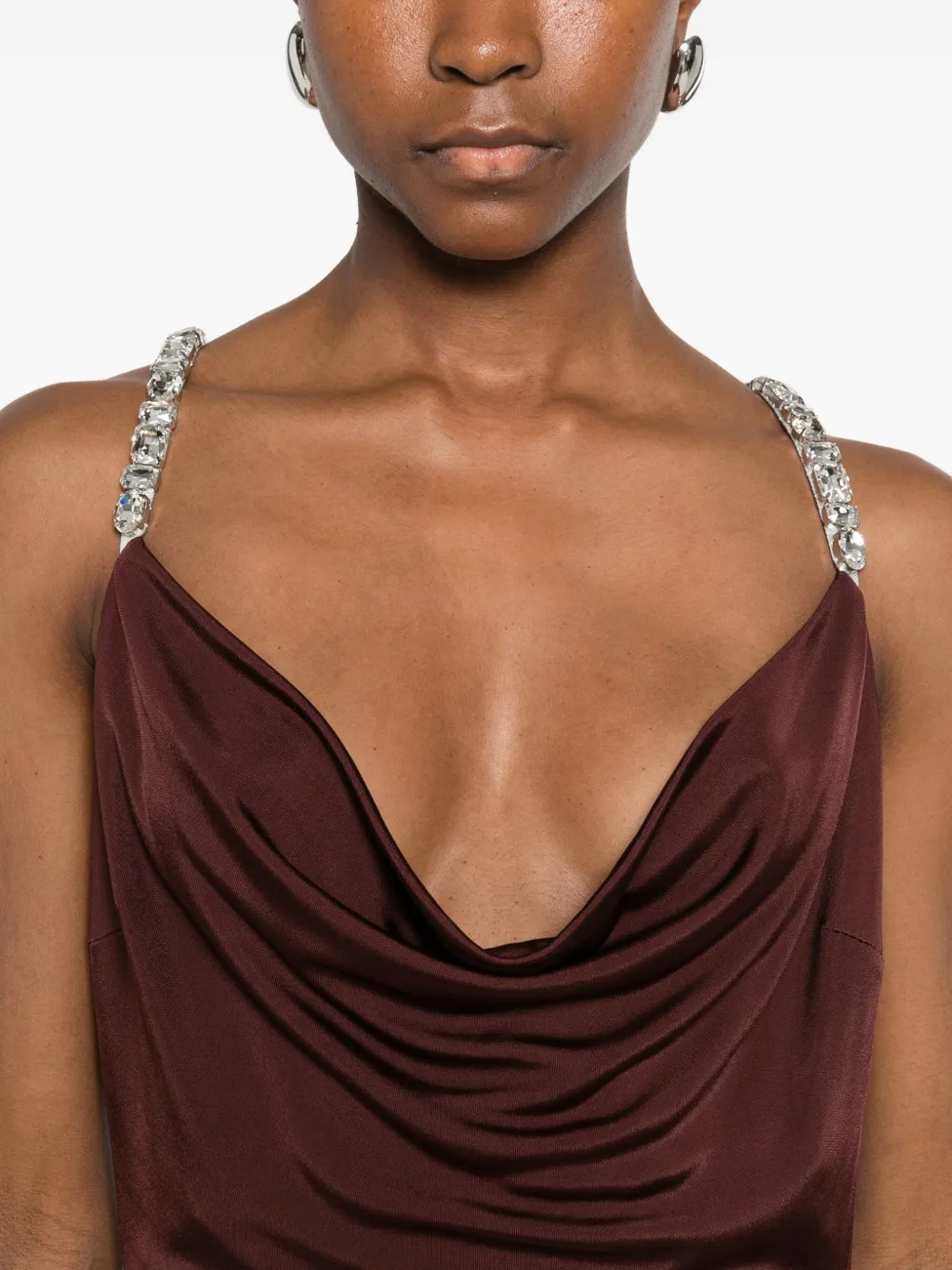 David Koma Mini-jurk verfraaid met kristallen Rood