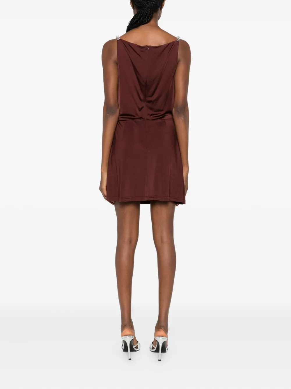 David Koma Mini-jurk verfraaid met kristallen Rood