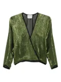 Forte Forte metallic wrap-effect top - Green
