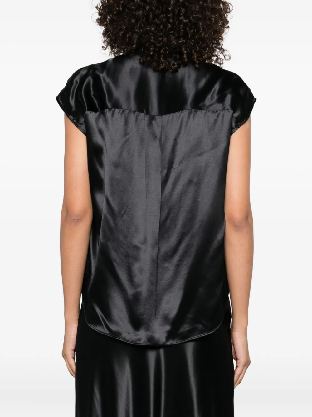 Alberta Ferretti satin-effect twist blouse Zwart