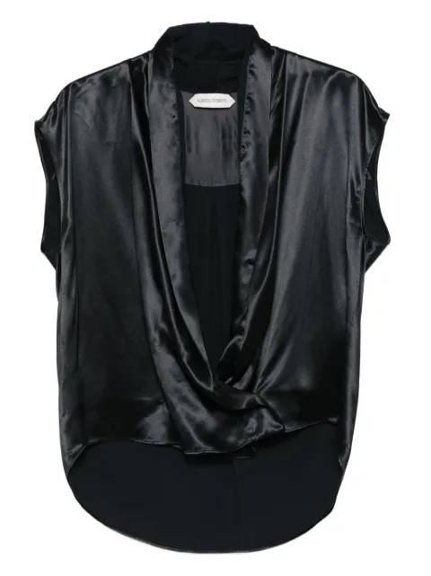 Alberta Ferretti satin-effect twist blouse