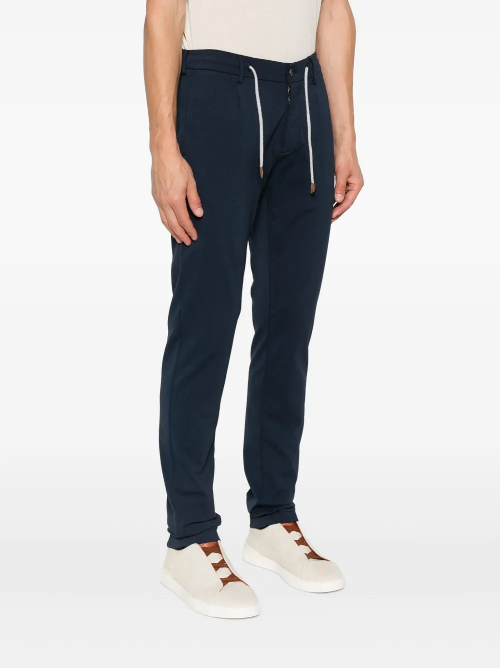 Eleventy Broek met trekkoord Blauw