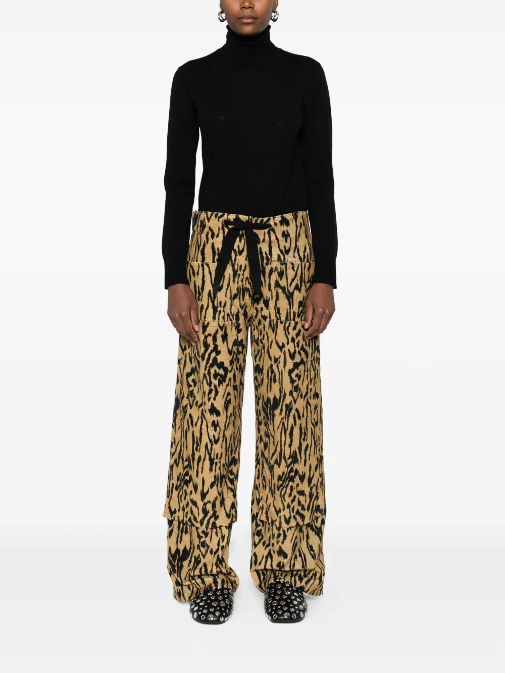 Forte Forte Broek met dierenprint - Bruin