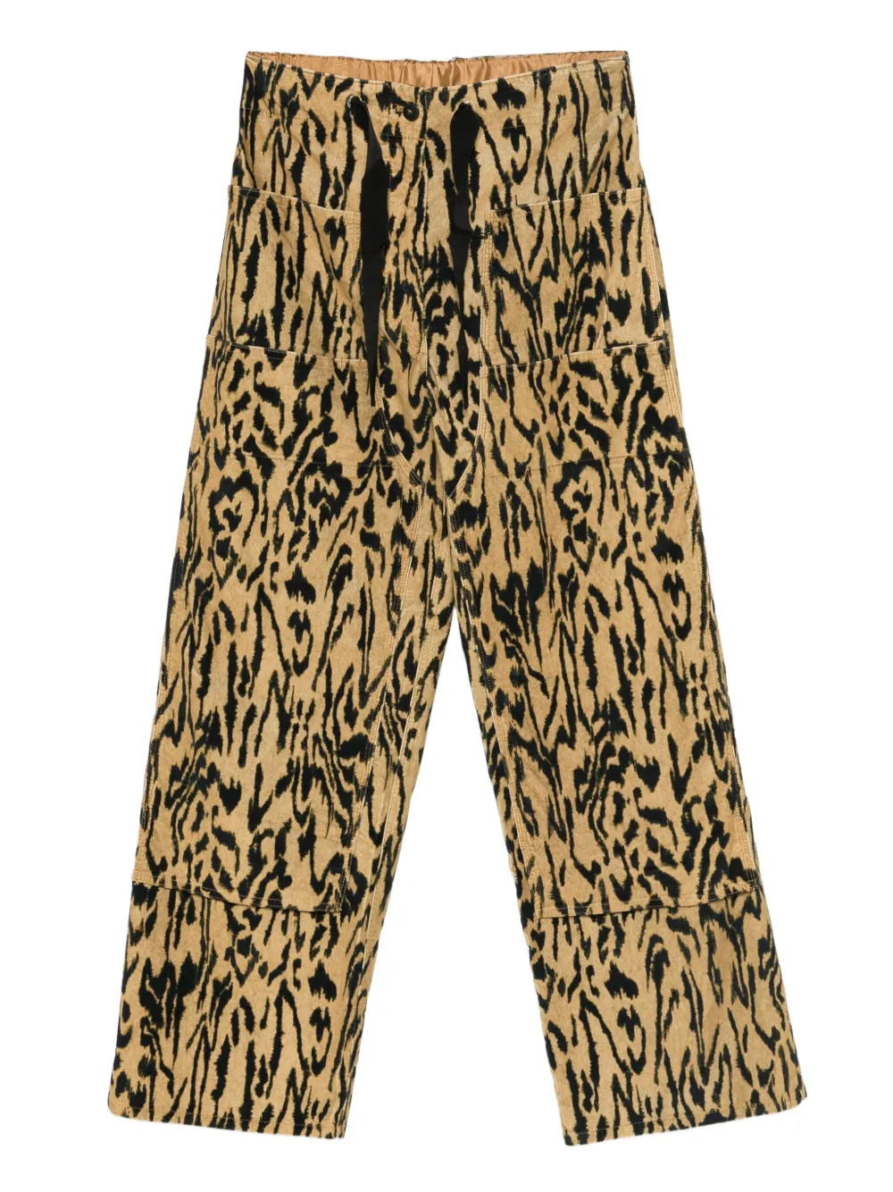 Forte Forte animal-print straight-leg trousers - Marrone