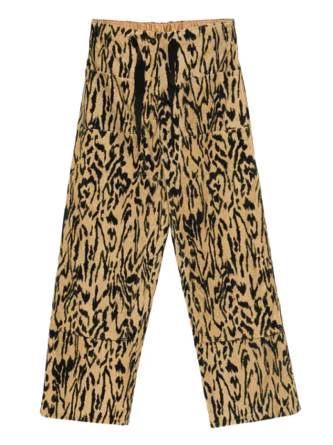 Forte Forte pantalones rectos con animal print