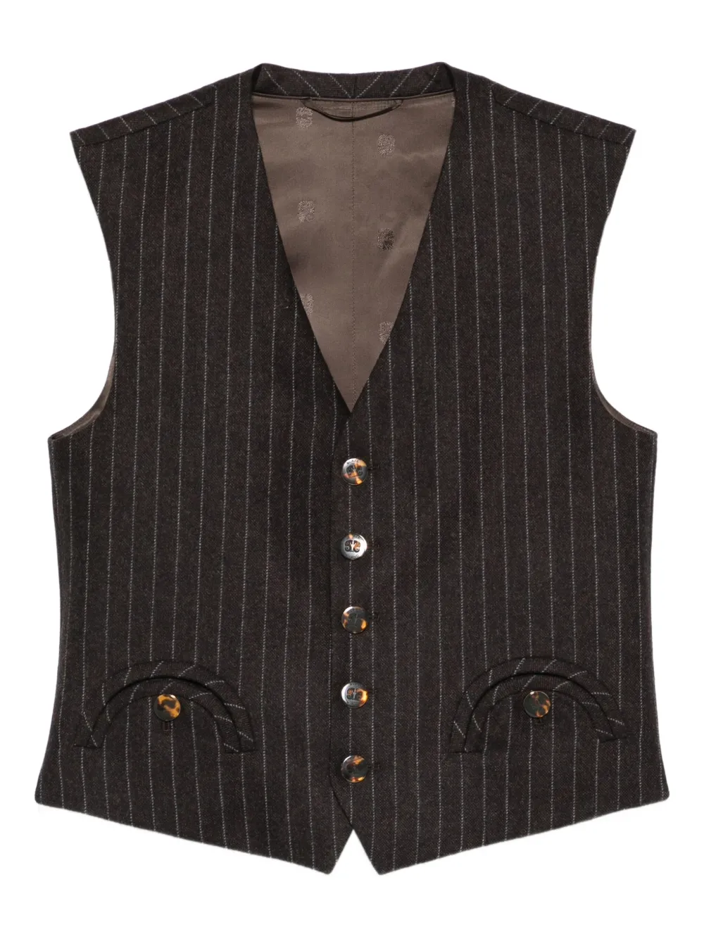 pinstripe buttoned waistcoat