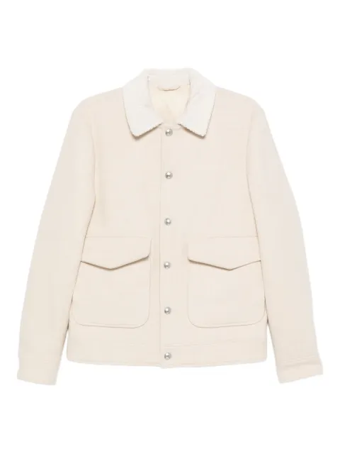 Eleventy corduroy-collar wool jacket