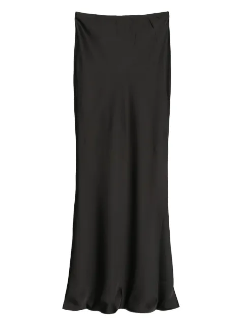 Norma Kamali satin-finish midi skirt