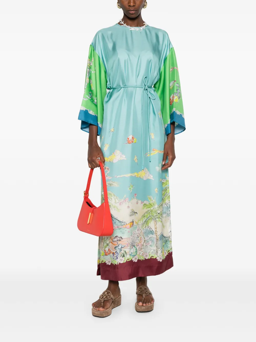 ALEMAIS vestido midi de seda con estampado gráfico | Vestidos de día | Image 2