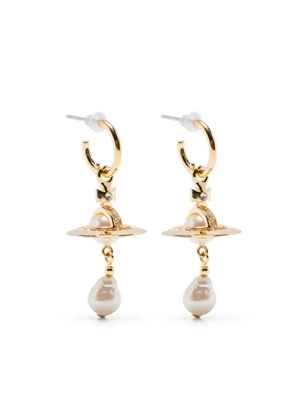 Vivienne Westwood Orb pearl drop earrings - ゴールドトーン Vivienne Westwood Orb pearl drop earrings - ゴールドトーン