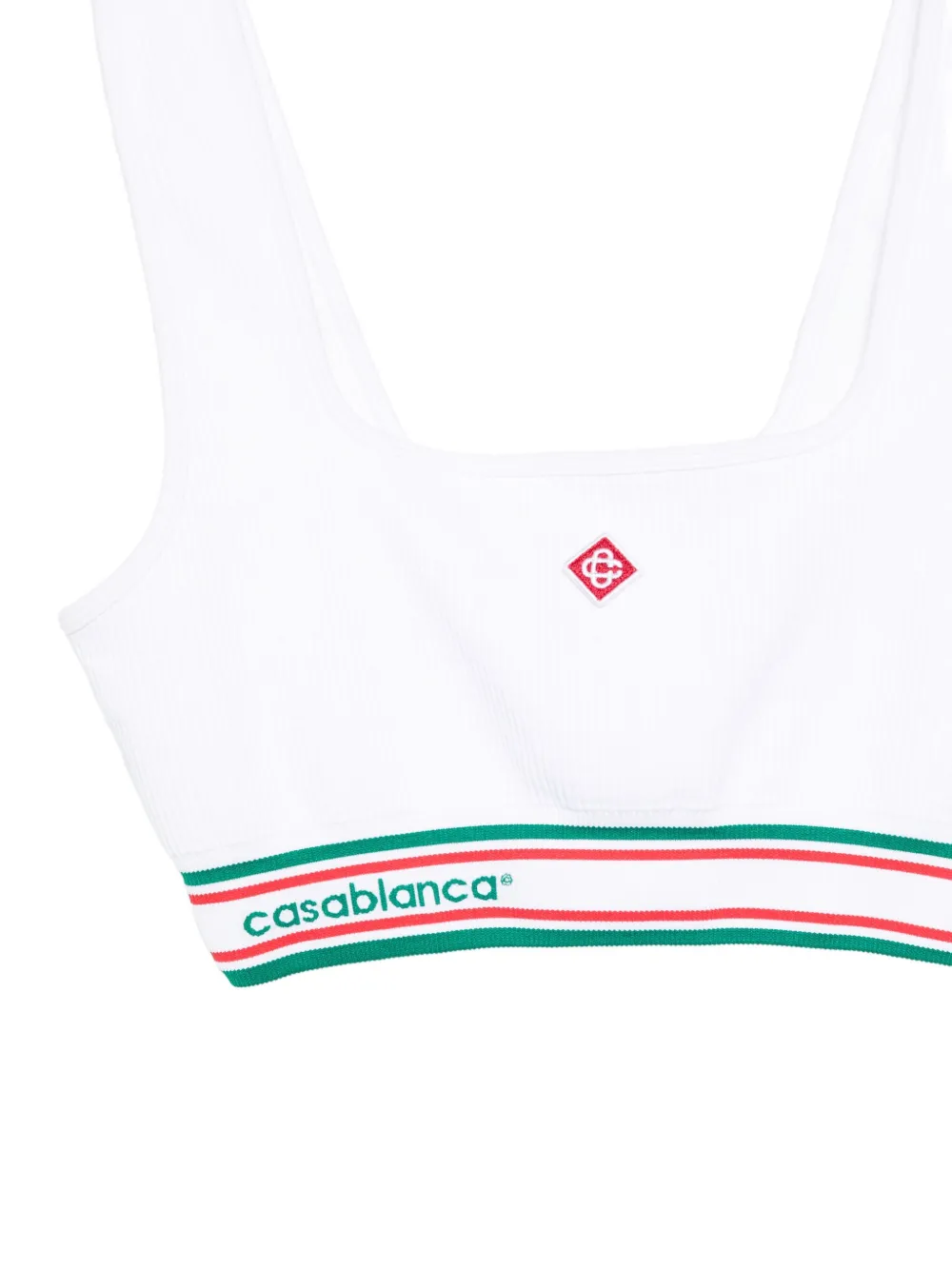 Casablanca Top met logostreep en vierkante hals Wit