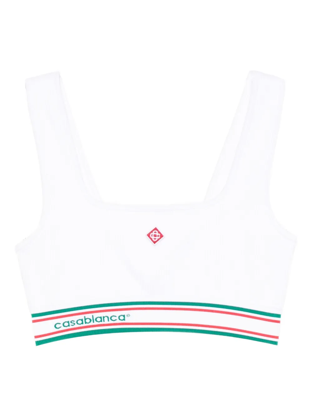 Casablanca logo-stripe square-neck top | White | Image 1