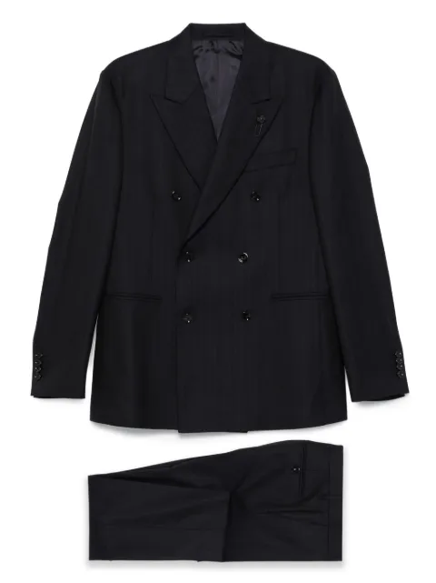 Lardini double-breasted pinstripe suit