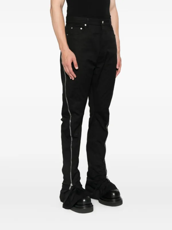 Rick Owens ジップディテール フレアパンツ | ブラック