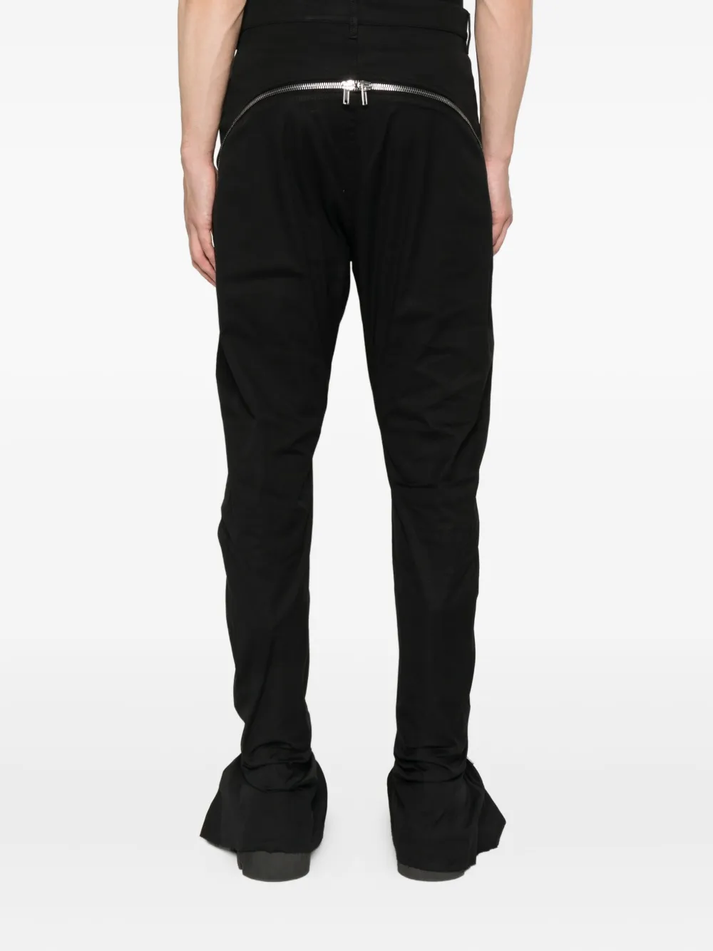 Rick Owens zip-detail flared trousers Zwart