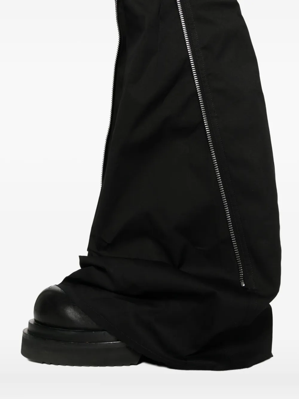 Rick Owens zip-detail flared trousers Zwart