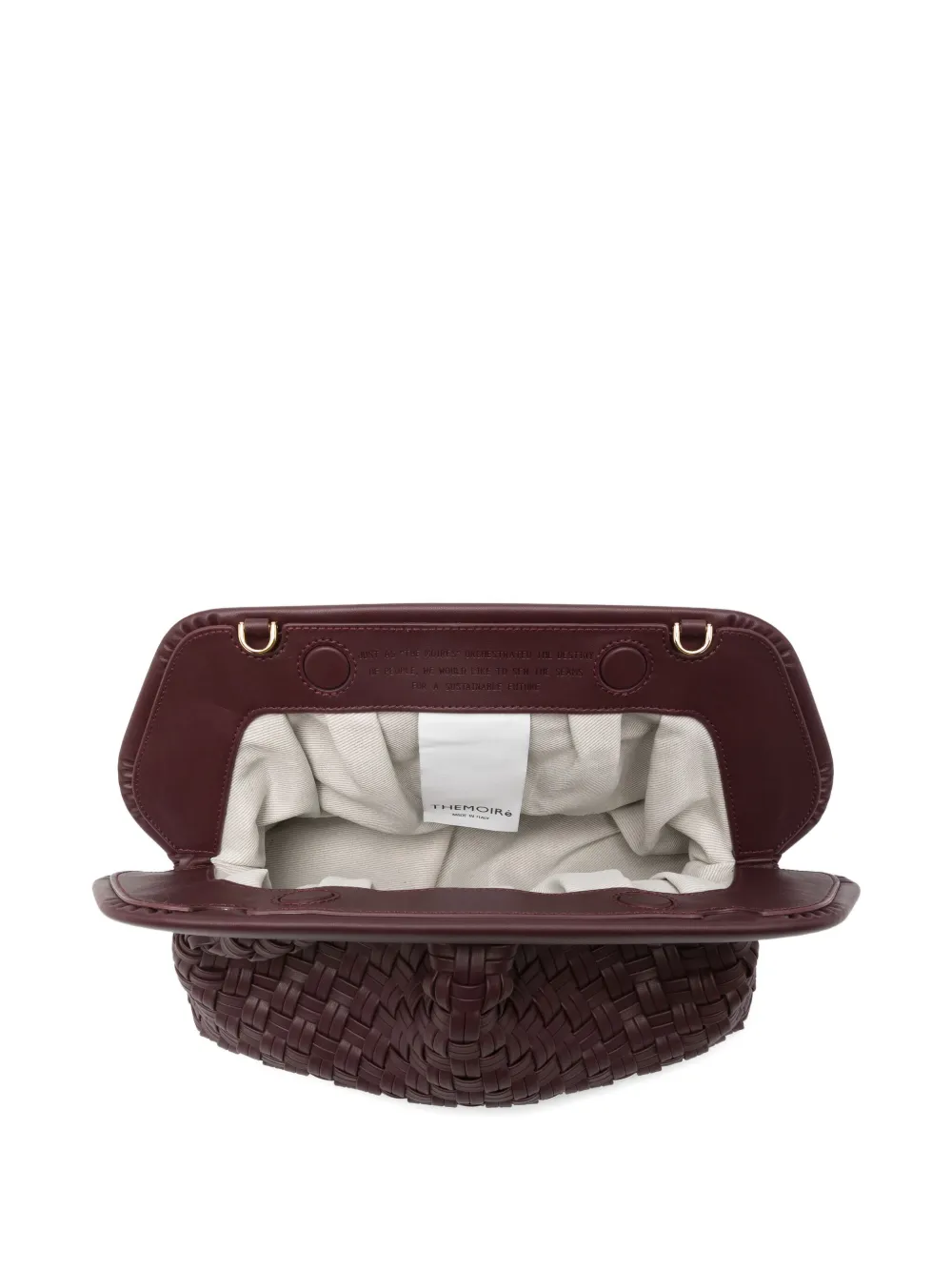 Themoirè Woven Detachable-strap Clutch Bag In Brown