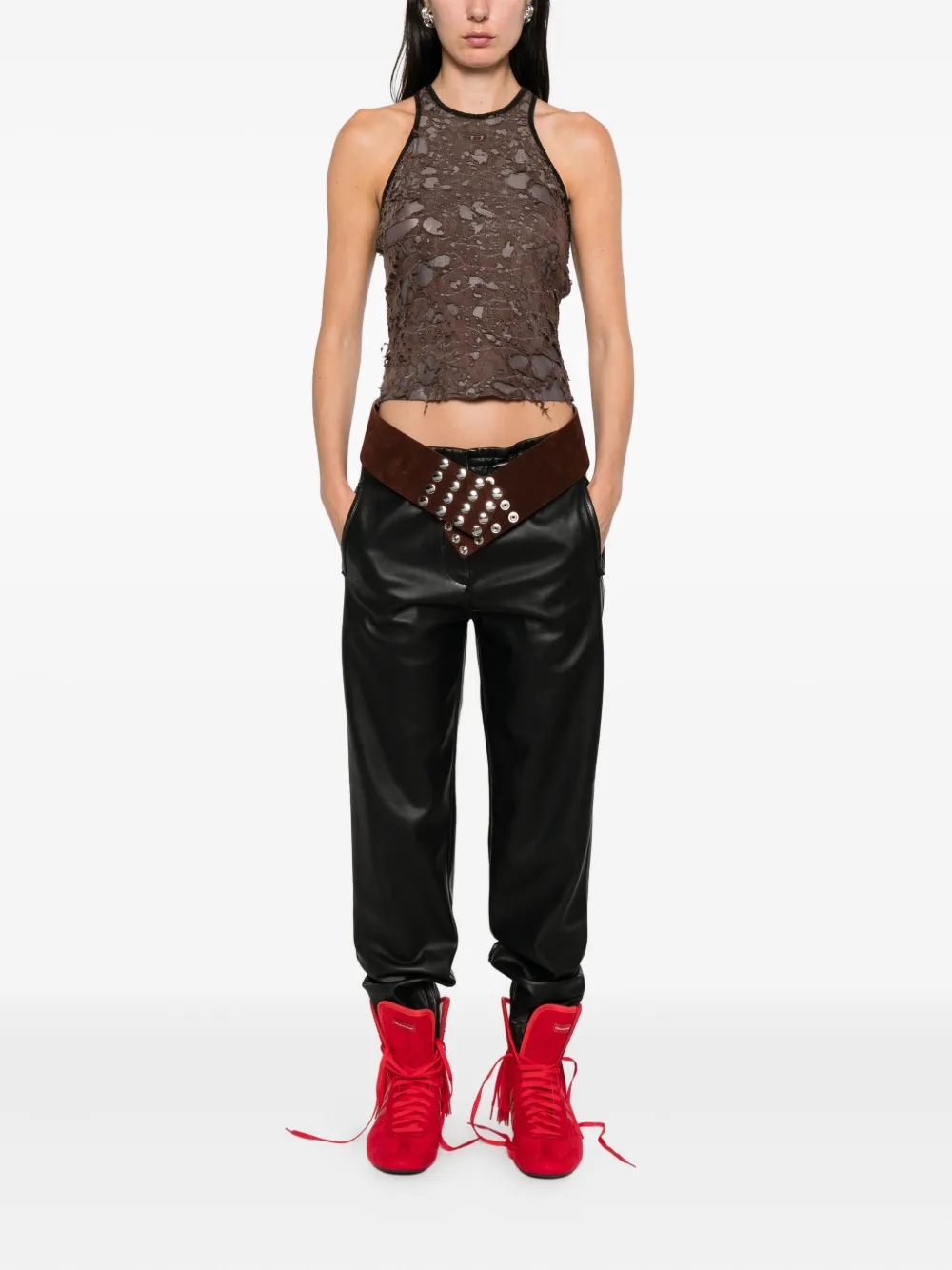 Diesel zip-cuffed trousers Zwart