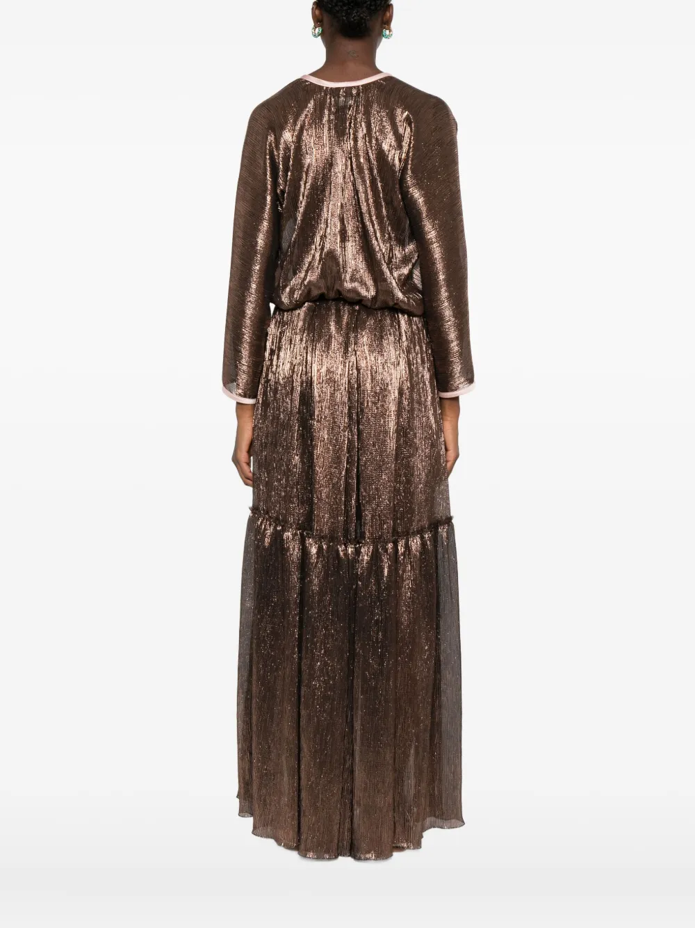 Forte metallic wrap-effect top Bruin