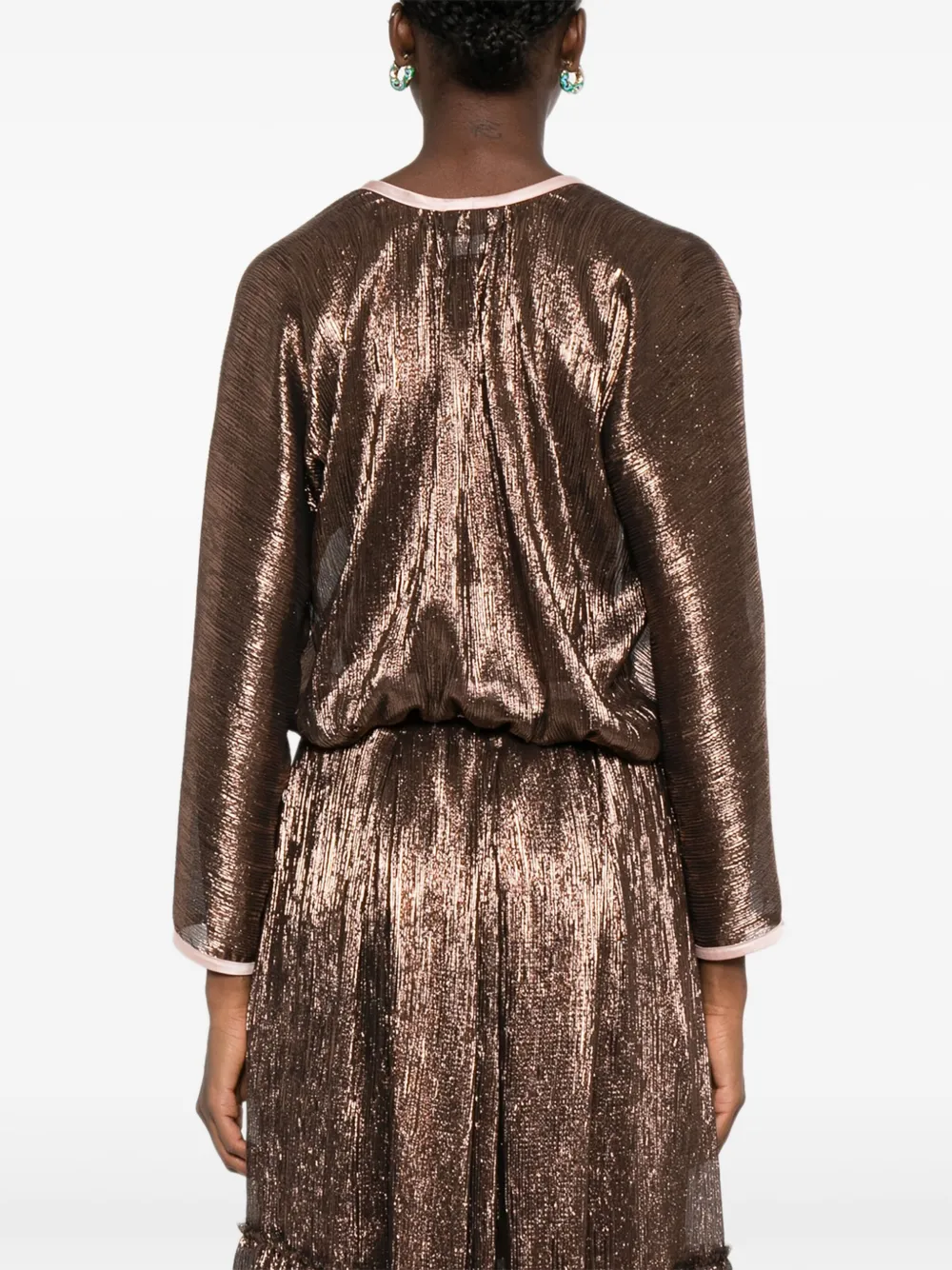 Metallic Wrap-Effect Top