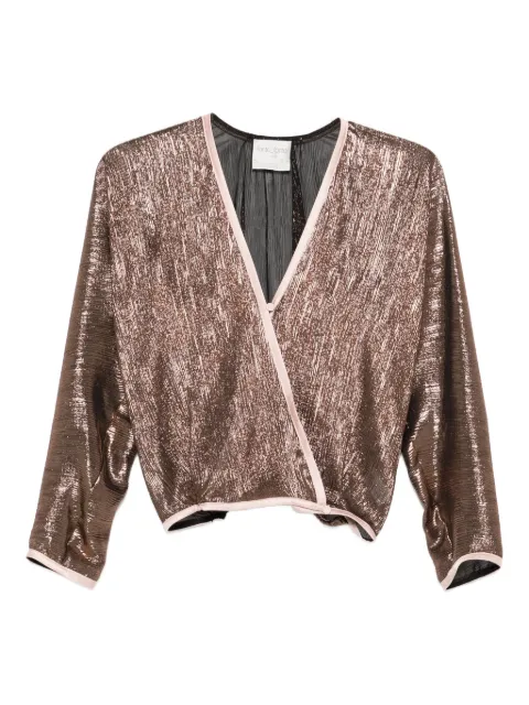 Forte Forte metallic wrap-effect top