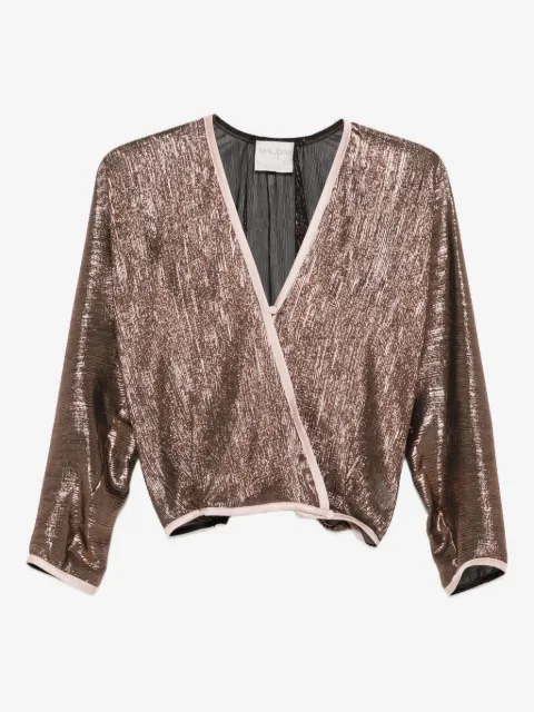 Forte Forte metallic wrap-effect top