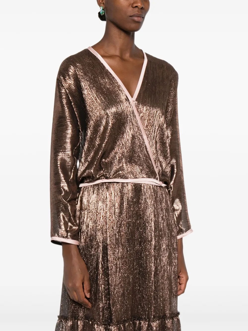 Metallic Wrap-Effect Top