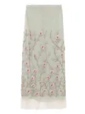 Costarellos floral-embroidered tulle midi skirt - Neutrals