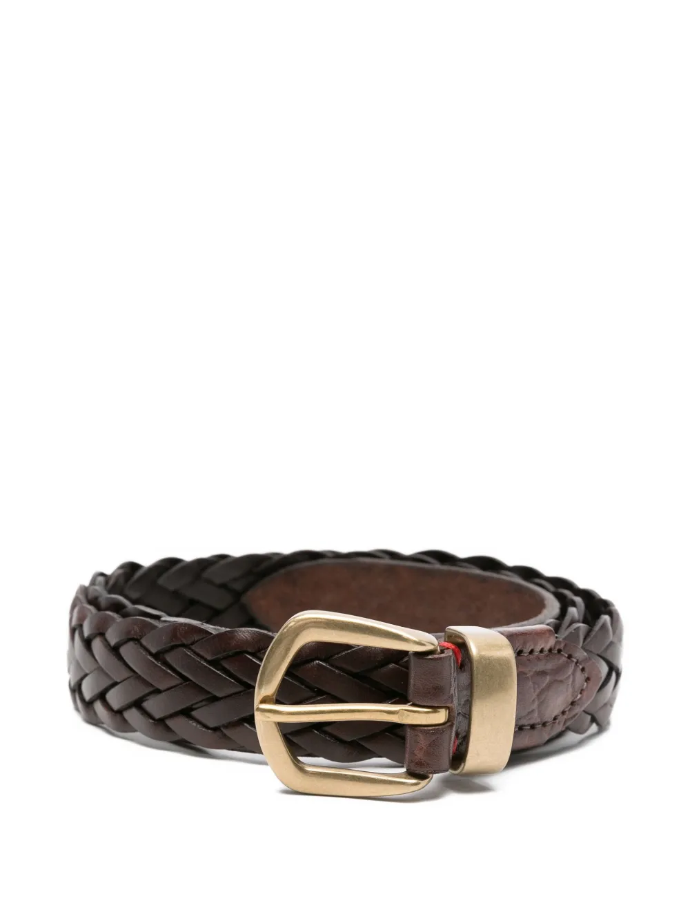 Eleventy braided leather belt Bruin